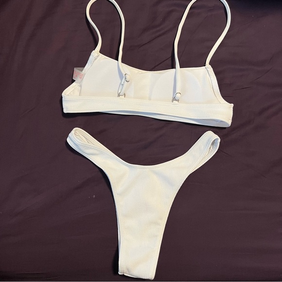 White ribbed bikini set - Picture 3 of 3